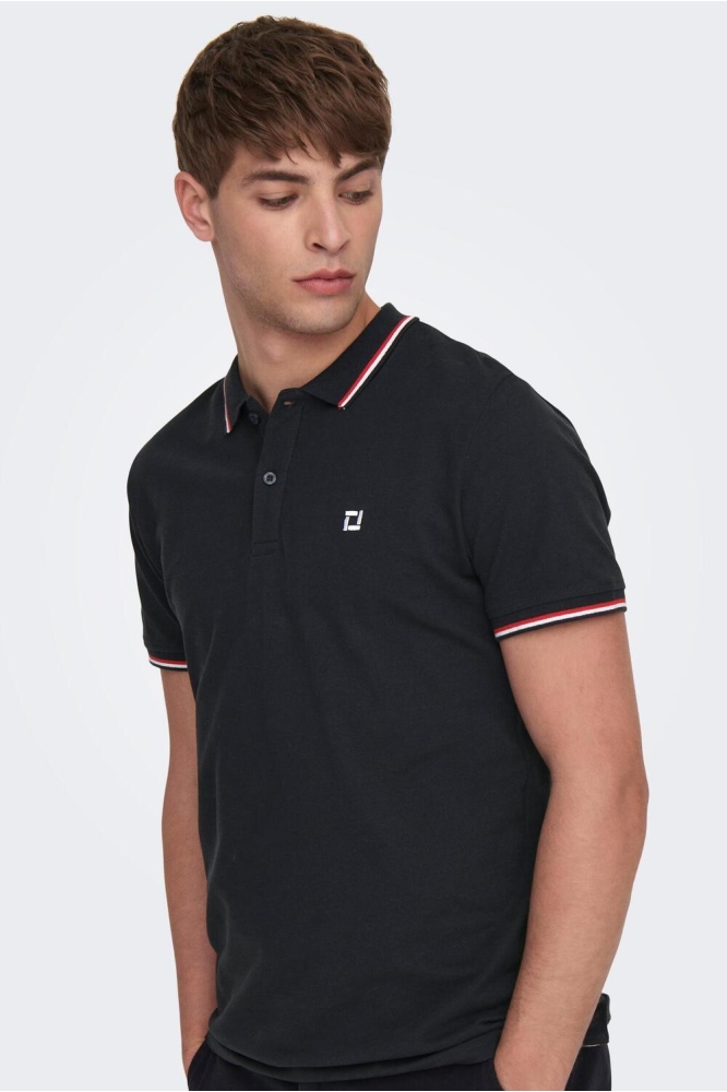 ONSFLETCHER SLIM SS POLO NOOS 22024827 DARK NAVY/BRIGHT WHITE